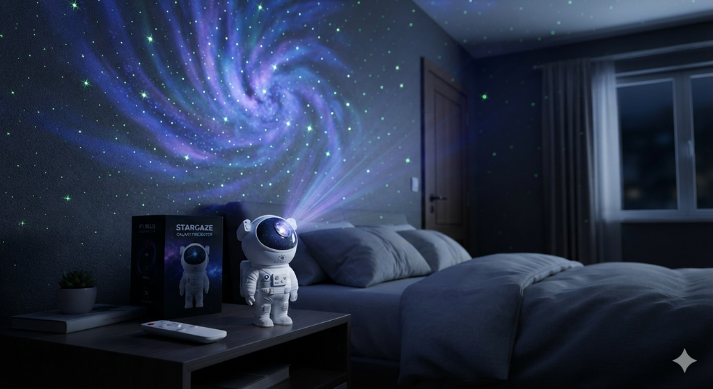 Lámpara Proyector de Galaxia Astronauta con Control Remoto