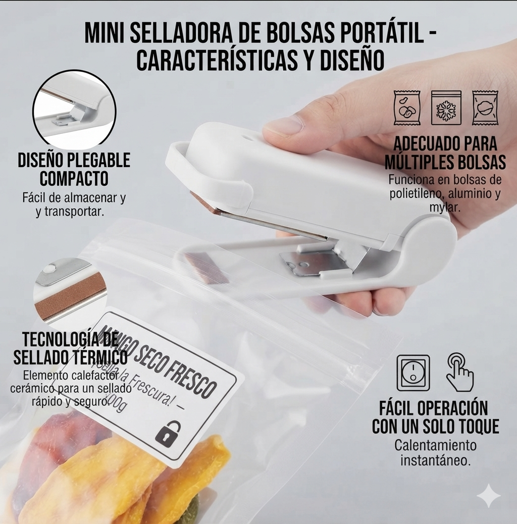 Mini Máquina Selladora de Bolsas Portátil