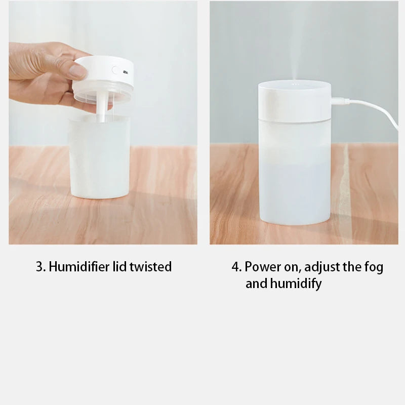 Mini Humidificador de Aire Ultrasónico Portátil con Luz LED| GigHuh