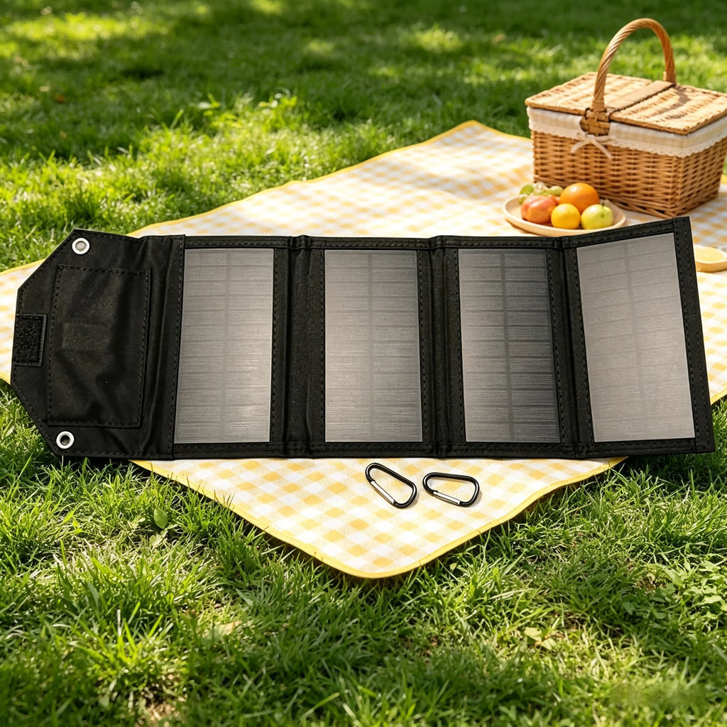 Panel Solar Plegable Portátil USB - Carga Inteligente de Emergencia
