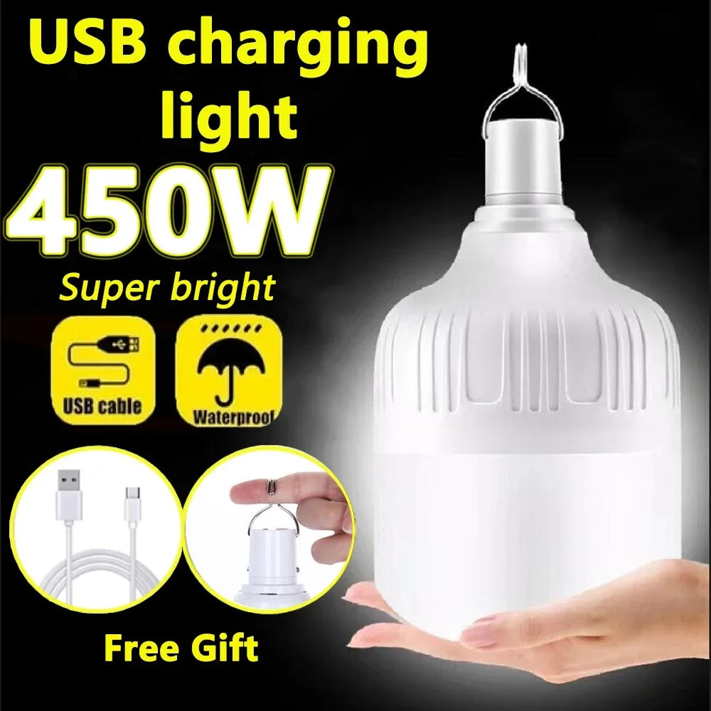 Lámpara de Emergencia LED Multifuncional Recargable USB de Alta Potencia