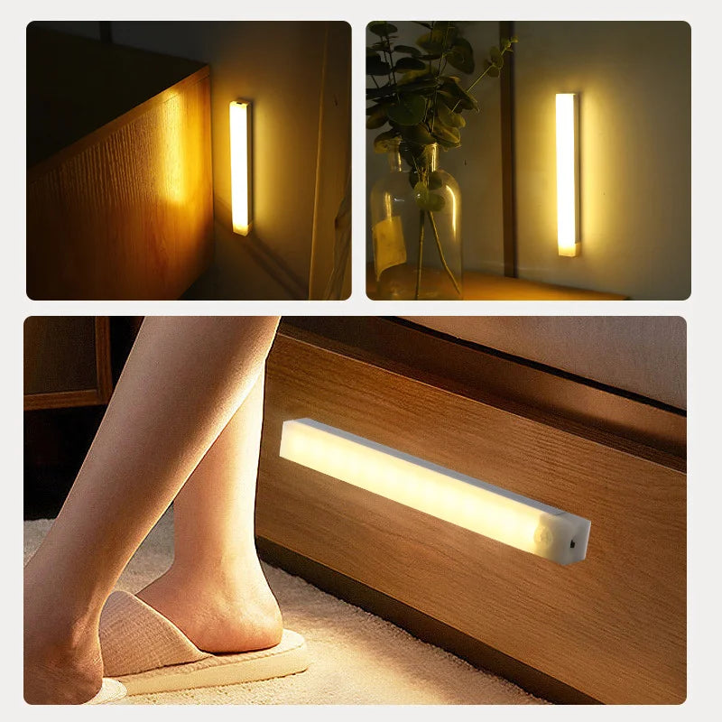 Barra de Luz LED Inteligente con Sensor de Movimiento | Lámpara Magnética Inalámbrica USB