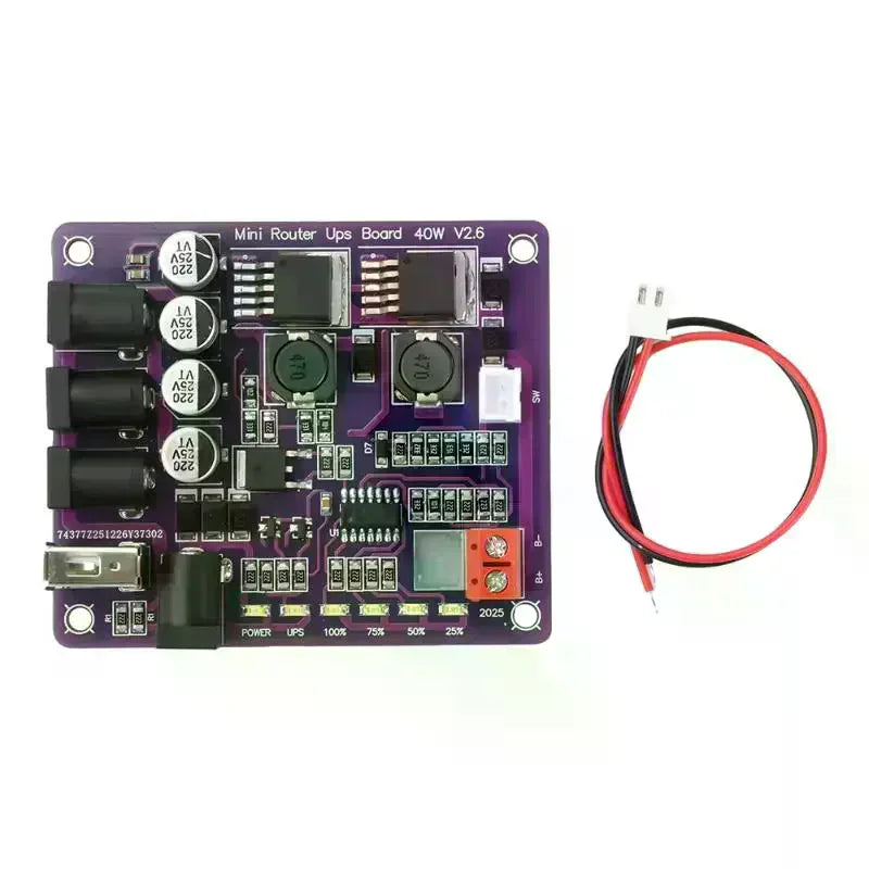 Mini Router UPS Board 40W Battery Charging Board 5V 9V 12V Output Uninterruptible Power Supply Board For Router Backup Power