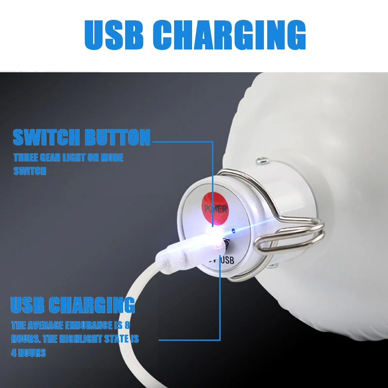 Lámpara de Emergencia LED Multifuncional Recargable USB de Alta Potencia