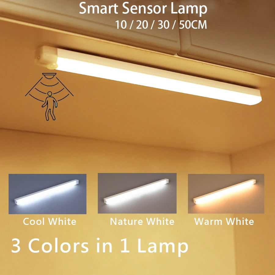 Barra de Luz LED Inteligente con Sensor de Movimiento | Lámpara Magnética Inalámbrica USB