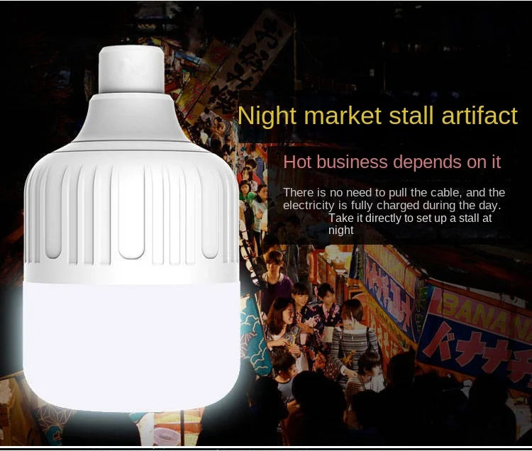 Led USB Rechargeable Light Bulb 80W 120W 200W Night Market Lighting Stall Lamp Stall Lamp Outdoor Camping Household Emergency