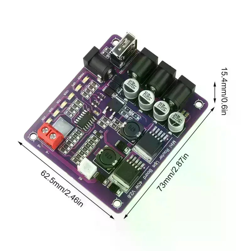 Mini Router UPS Board 40W Battery Charging Board 5V 9V 12V Output Uninterruptible Power Supply Board For Router Backup Power