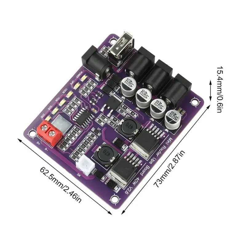 Mini Router UPS Board 40W Battery Charging Board 5V 9V 12V Output Uninterruptible Power Supply Board For Router Backup Power