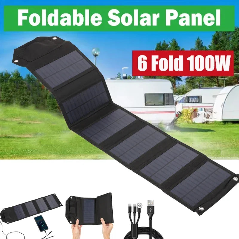 Panel Solar Plegable Portátil USB - Carga Inteligente de Emergencia