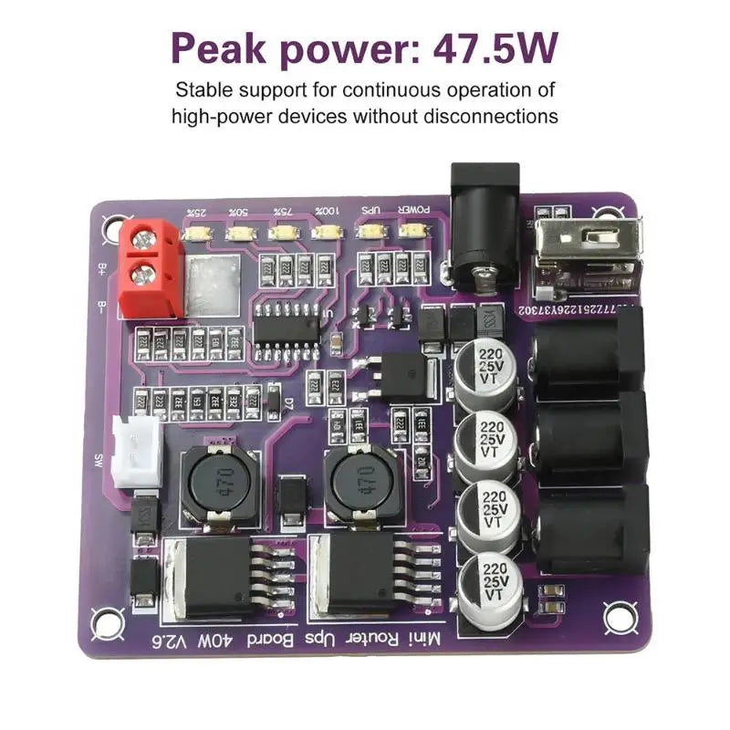 Mini Router UPS Board 40W Battery Charging Board 5V 9V 12V Output Uninterruptible Power Supply Board For Router Backup Power