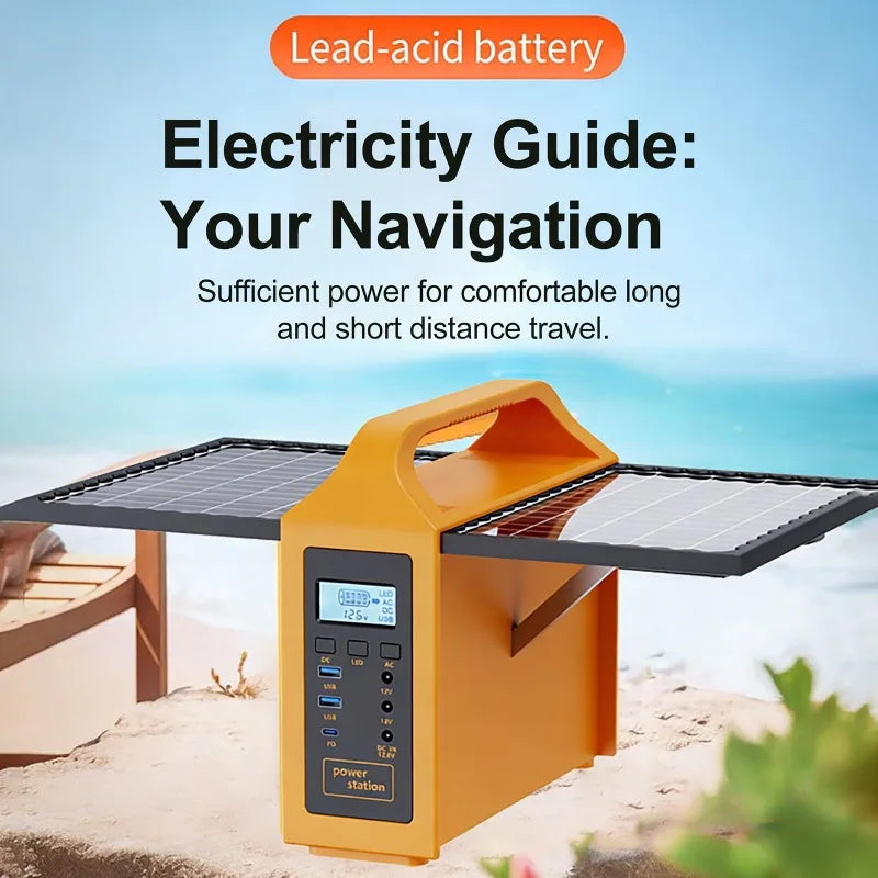 150W Portable Solar Power Station with LED Light & Solar Panel 220V 110V Power Supply Solar Generator Outdoor Backup Power