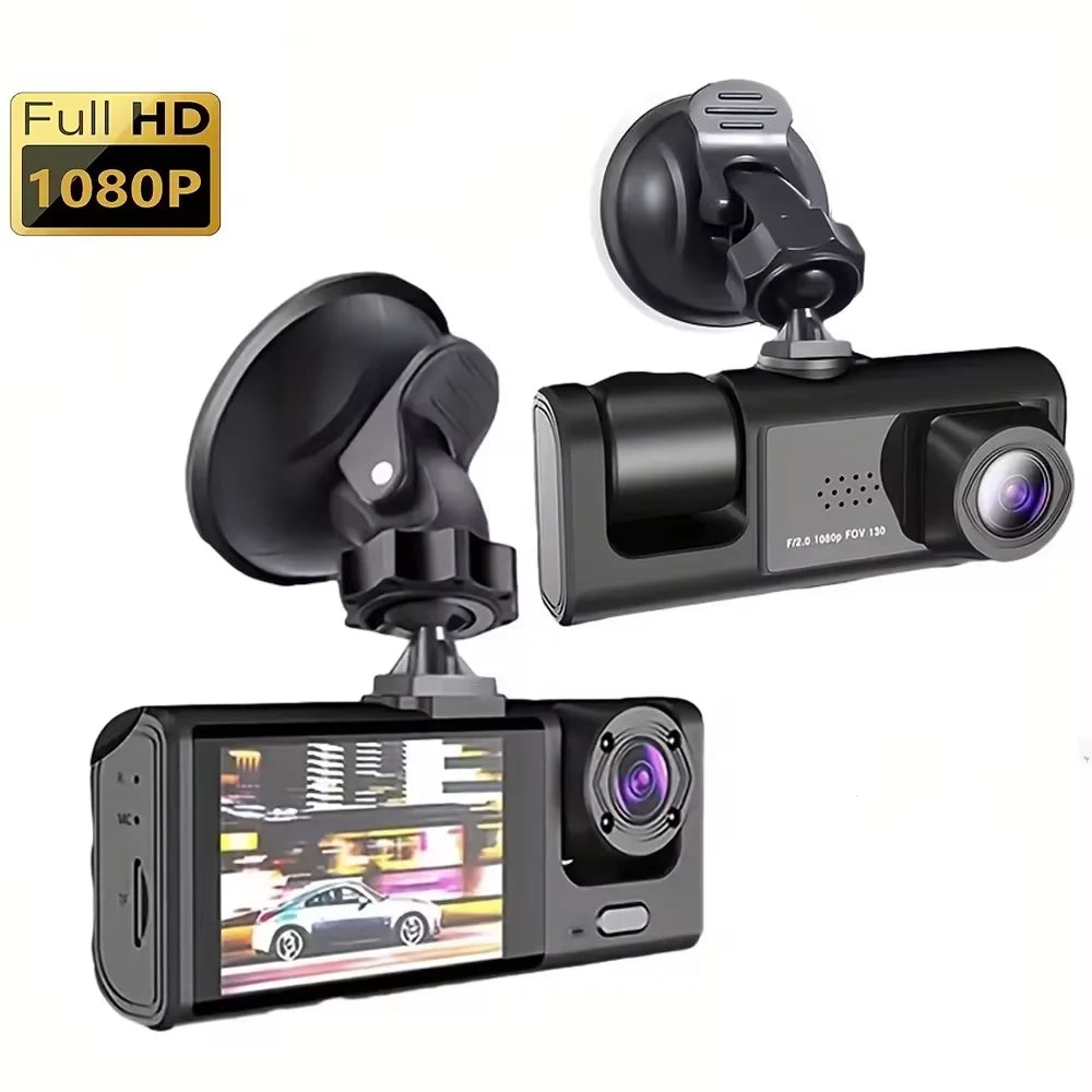 Dash Cam de 3 Canales Inteligente - Visión Nocturna Infrarroja & Full HD