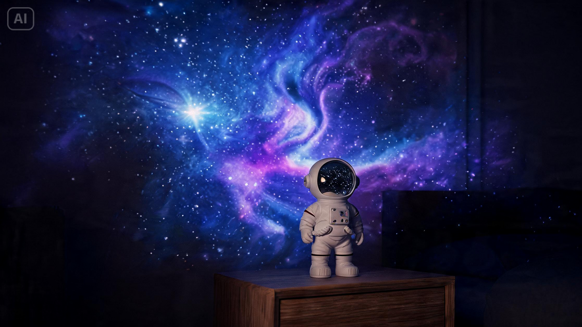 Lámpara Proyector de Galaxia Astronauta con Control Remoto